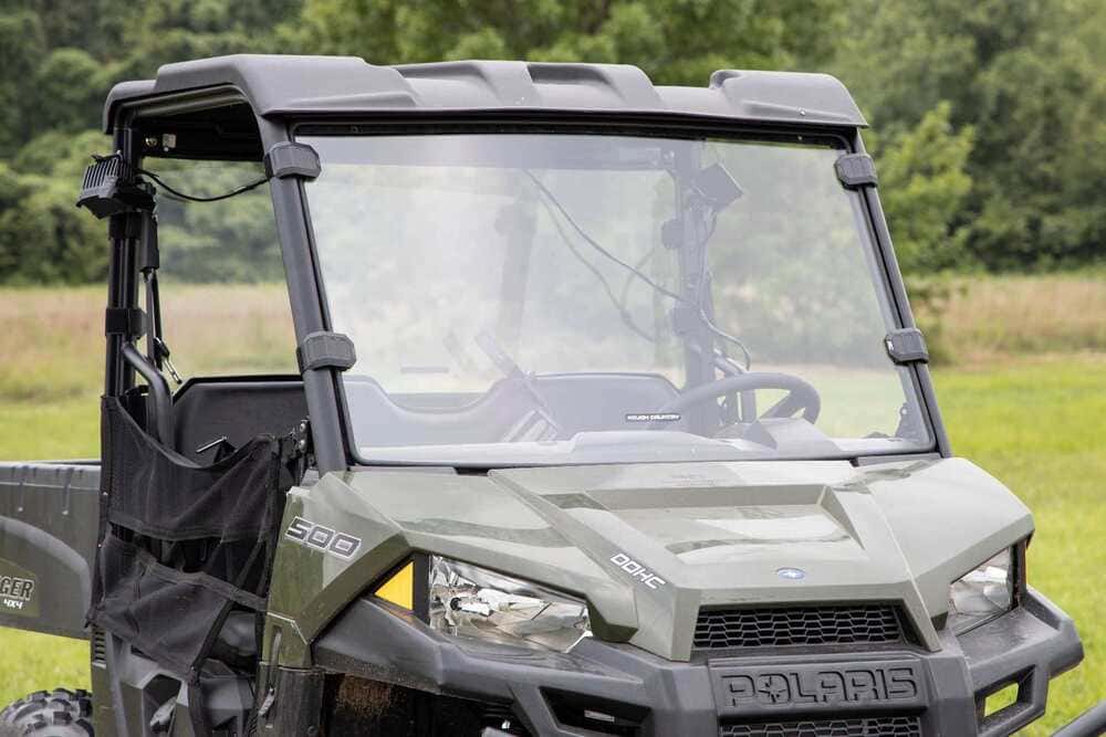 Photo of Rough Country Polaris Ranger 500/570 Mid Size Scratch Resistant Full Windshield by Rough Country - Premium for UTVs / Side by Sides