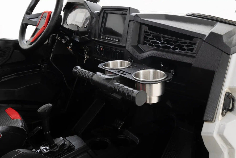 Photo of Rough Country Polaris RZR Passenger Grip Handle Dual Cup Holder by Rough Country - Premium for UTVs / Side by Sides