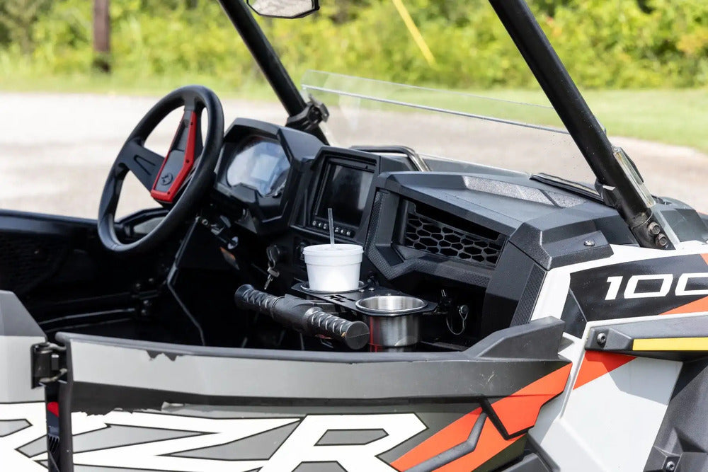 Photo of Rough Country Polaris RZR Passenger Grip Handle Dual Cup Holder by Rough Country - Premium for UTVs / Side by Sides