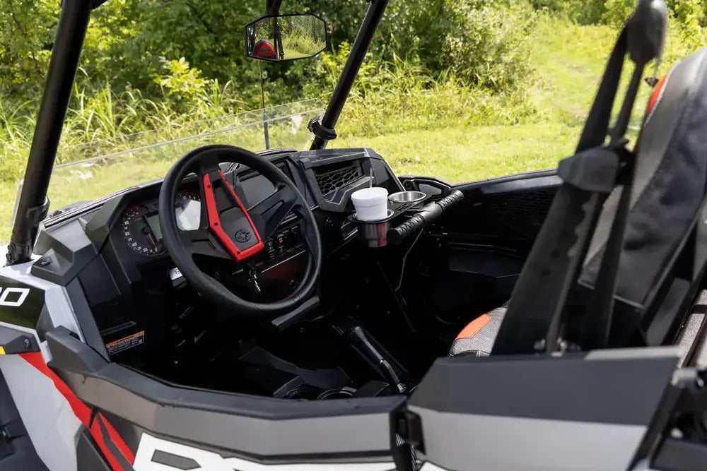 Photo of Rough Country Polaris RZR Passenger Grip Handle Dual Cup Holder by Rough Country - Premium for UTVs / Side by Sides
