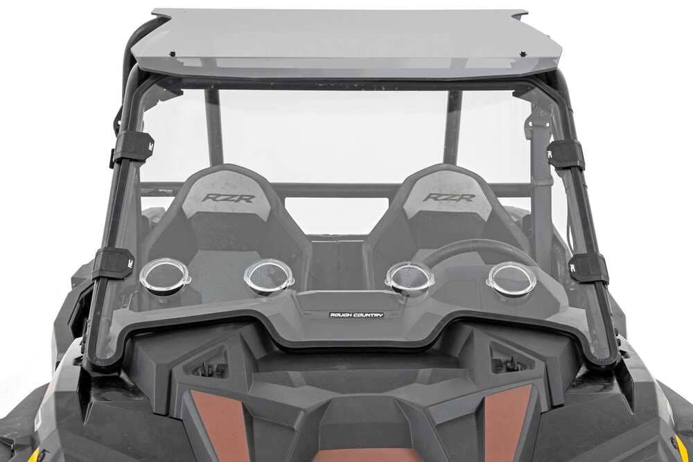 Photo of Rough Country Polaris RZR Scratch Resistant Vented Full Windshield by Rough Country - Premium for UTVs / Side by Sides