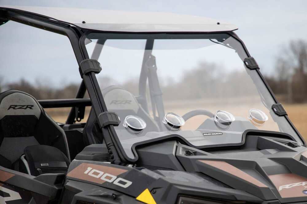 Photo of Rough Country Polaris RZR Scratch Resistant Vented Full Windshield by Rough Country - Premium for UTVs / Side by Sides