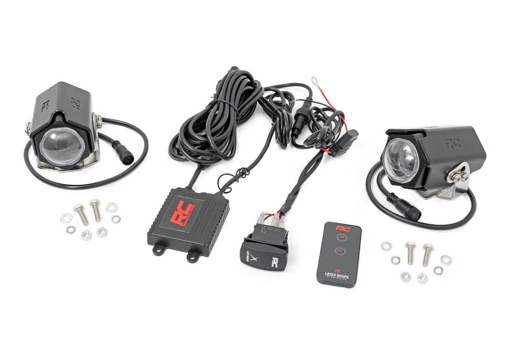 Photo of Rough Country RGBW Laser Whip Light Kit - Pair by Rough Country - Premium for UTVs / Side by Sides