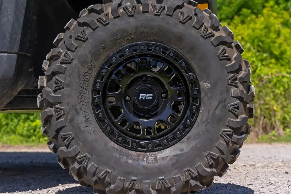 Photo of Rough Country Semi Gloss Black 14x7/4x137 One Piece 82 Series Wheel by Rough Country - Premium for UTVs / Side by Sides