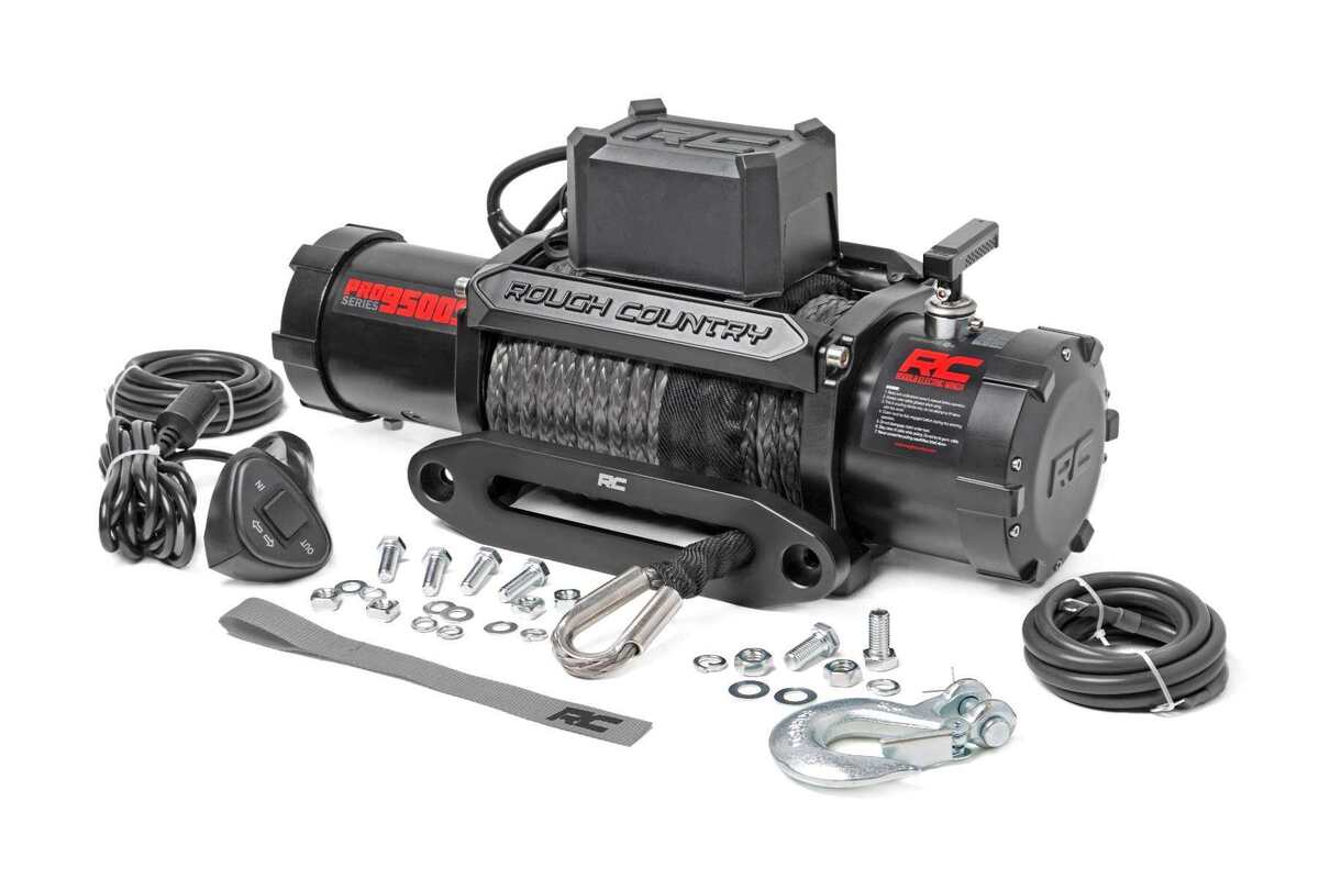 Photo of Rough Country Synthetic Rope 9500 LB Pro Series Winch by Rough Country - Premium for UTVs / Side by Sides