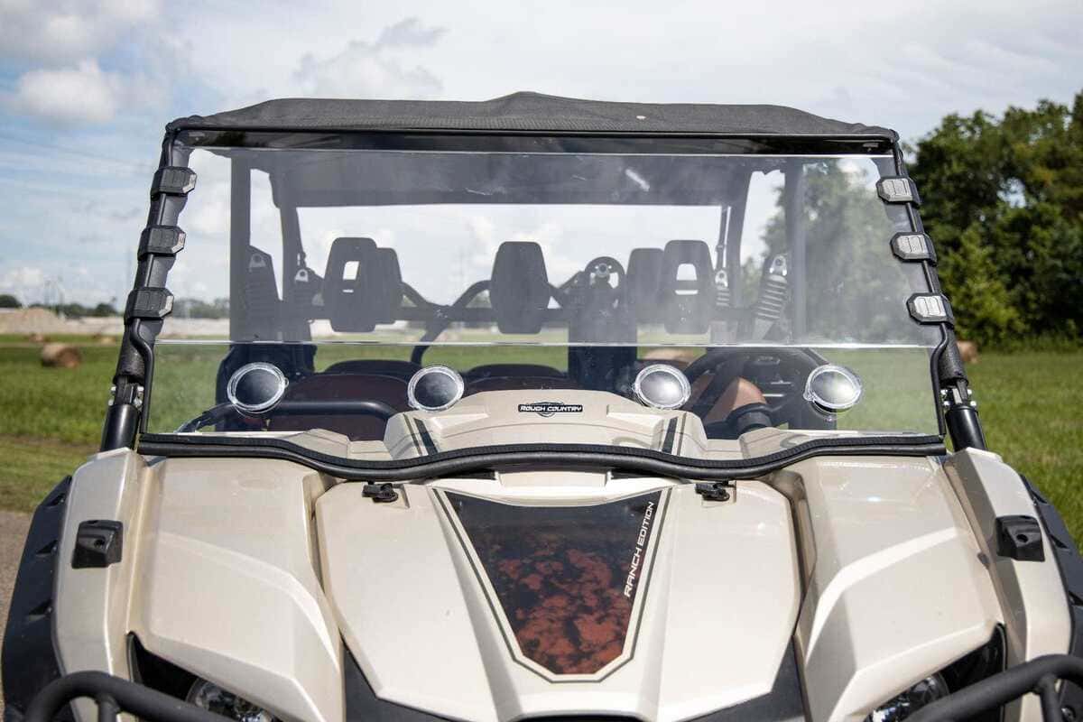 Photo of Rough Country Yamaha Viking EPS Scratch Resistant Vented Full Windshield by Rough Country - Premium for UTVs / Side by Sides