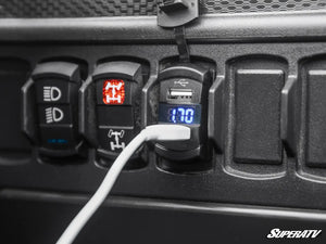 12 V UTV Voltmeter and Dual Usb Charger