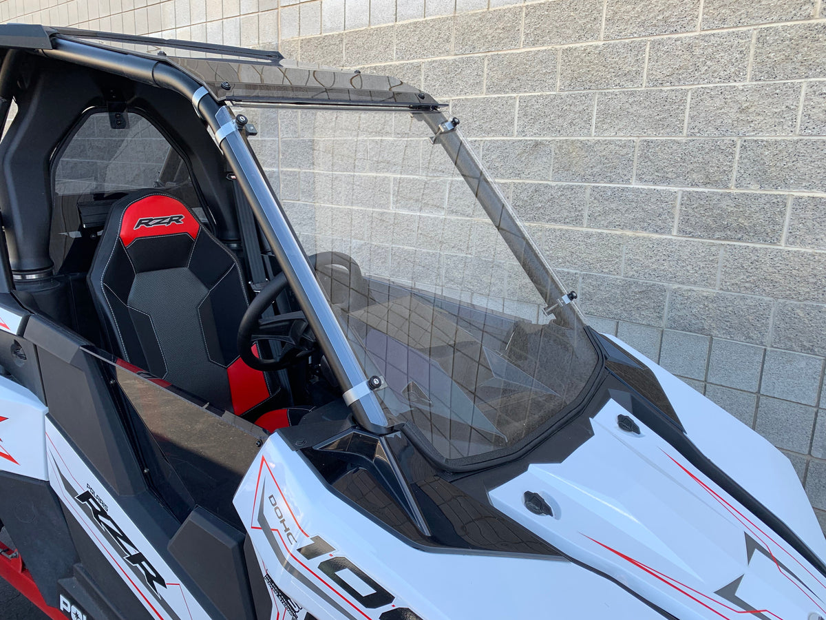Photo of Polaris RS1 Hard Coated Full Windshield, Billet Clamps, Polycarbonate by UTVZILLA - Premium for UTVs / Side by Sides