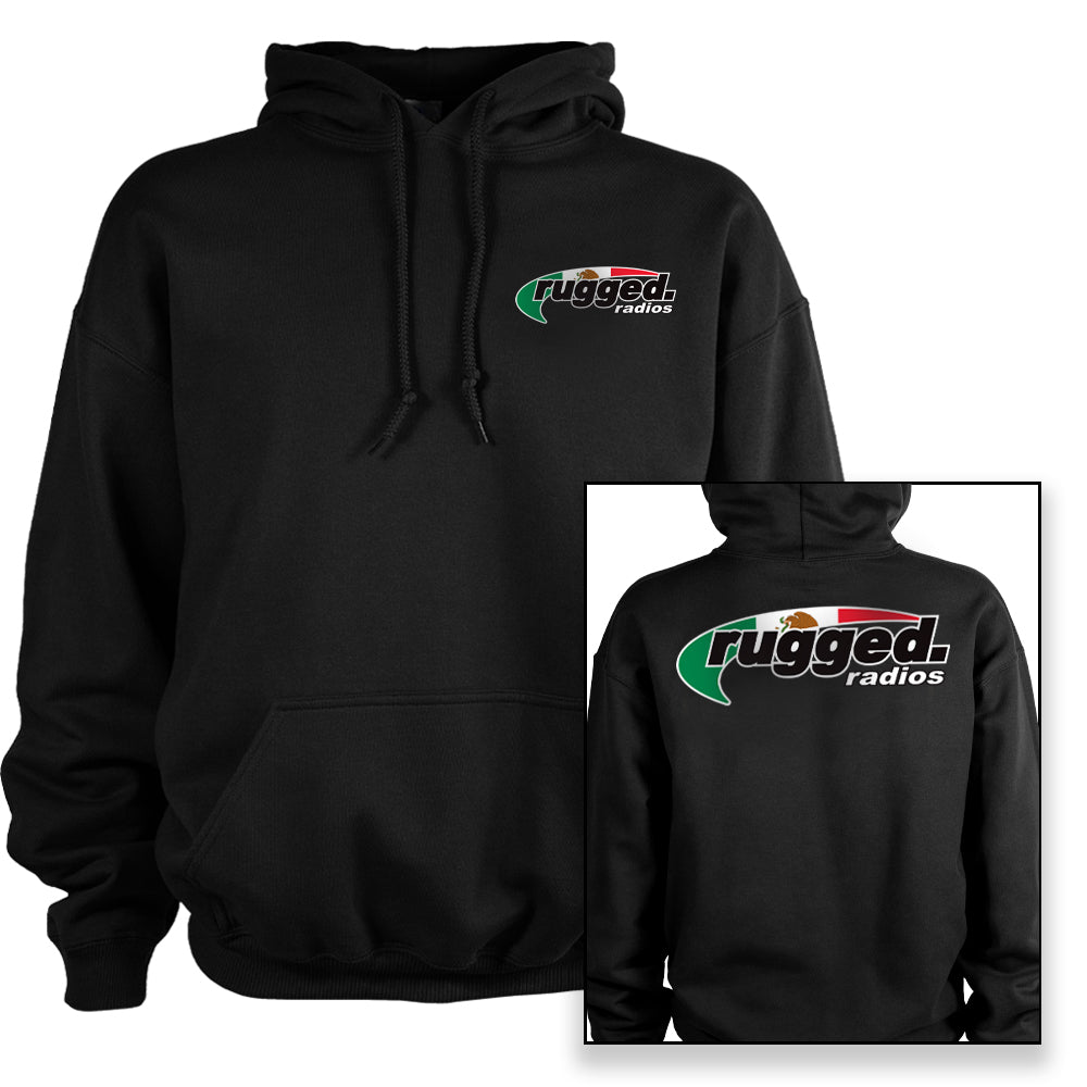 Photo of Rugged Radios MEXICAN FLAG Pullover Hoodie - Black by Rugged Radios - Premium for UTVs / Side by Sides