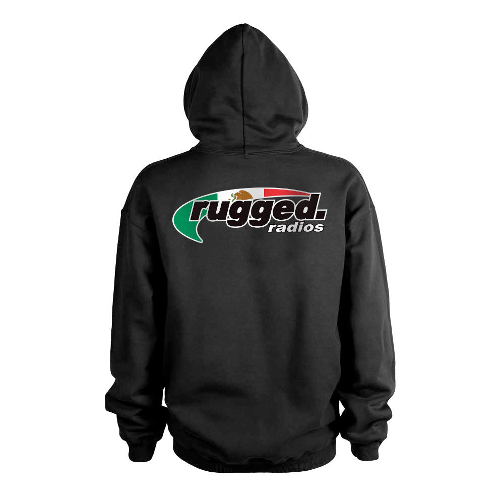 Photo of Rugged Radios MEXICAN FLAG Pullover Hoodie - Black by Rugged Radios - Premium for UTVs / Side by Sides