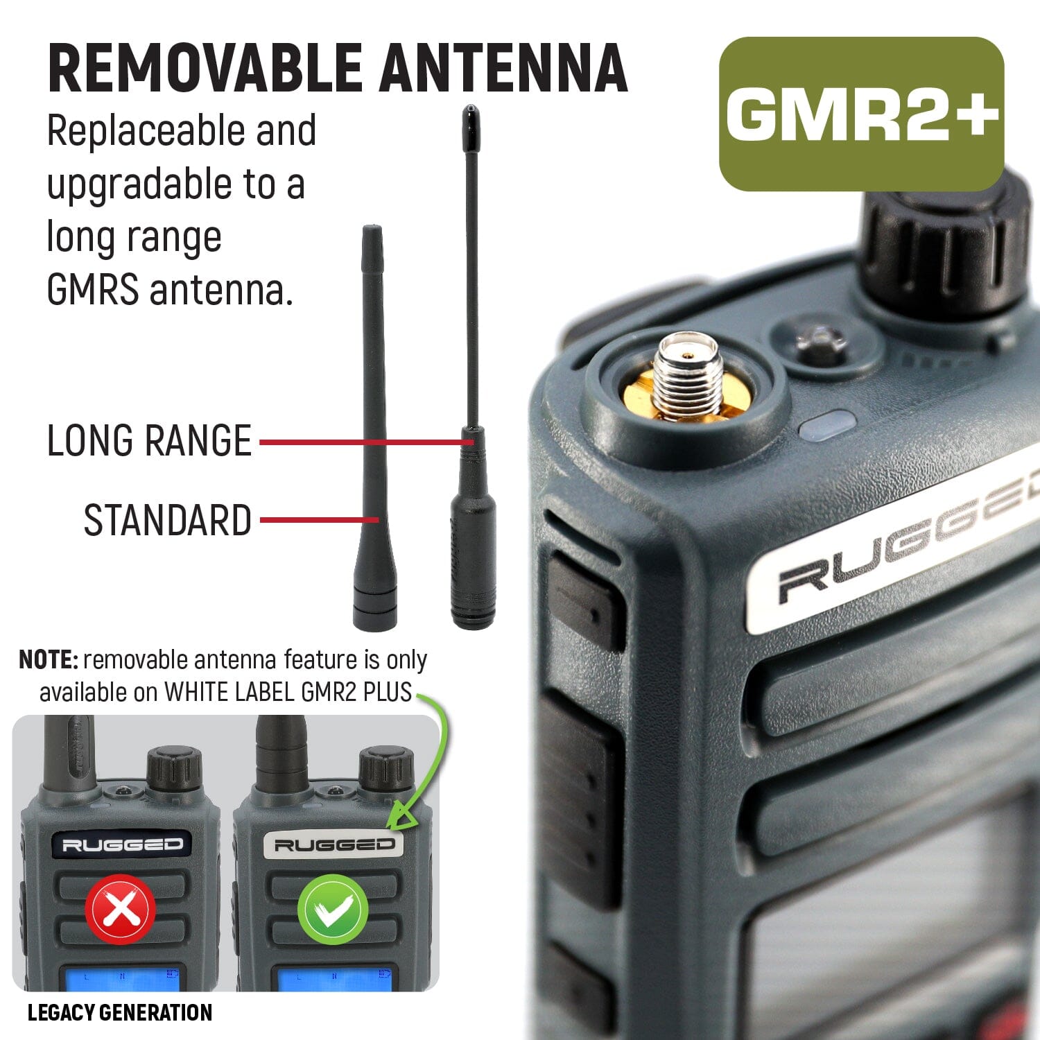 Photo of 2 Pack - Rugged GMR2 PLUS - GMRS and FRS Two Way Handheld Radios by Rugged Radios - Premium for UTVs / Side by Sides