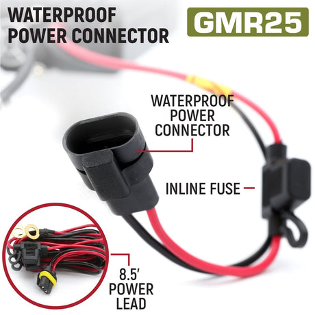 Photo of Radio Kit Plus - GMR25 Waterproof GMRS Mobile Radio Kit with External Speaker by Rugged Radios - Premium for UTVs / Side by Sides