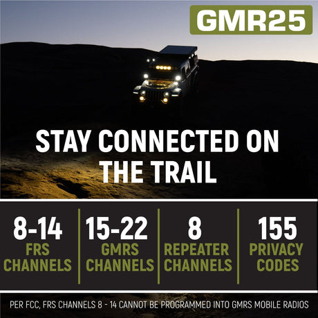 Photo of Radio Kit Plus - GMR25 Waterproof GMRS Mobile Radio Kit with External Speaker by Rugged Radios - Premium for UTVs / Side by Sides