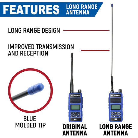 Photo of BUNDLE - Rugged R1 - Handheld Radio with Long Range Antenna and High Capacity Battery by Rugged Radios - Premium for UTVs / Side by Sides