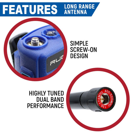 Photo of BUNDLE - Rugged R1 - Handheld Radio with Long Range Antenna and High Capacity Battery by Rugged Radios - Premium for UTVs / Side by Sides