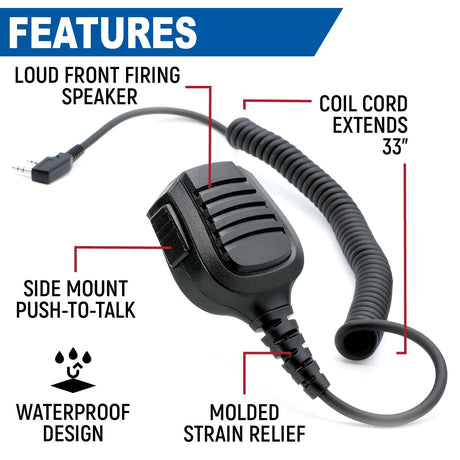 Photo of Rugged GMR2 PLUS - GMRS and FRS Two Way Handheld Radio with Hand Mic by Rugged Radios - Premium for UTVs / Side by Sides