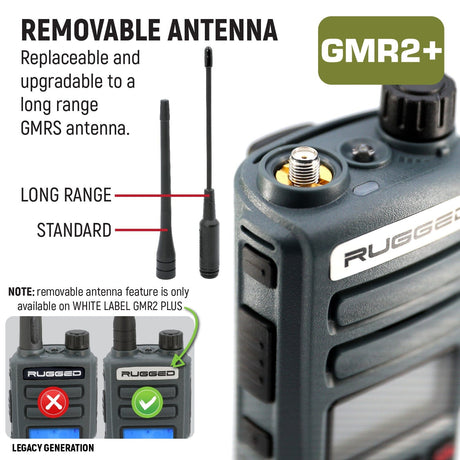 Photo of Rugged GMR2 PLUS - GMRS and FRS Two Way Handheld Radio with Hand Mic by Rugged Radios - Premium for UTVs / Side by Sides