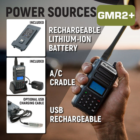 Photo of Rugged GMR2 PLUS - GMRS and FRS Two Way Handheld Radio with Hand Mic by Rugged Radios - Premium for UTVs / Side by Sides