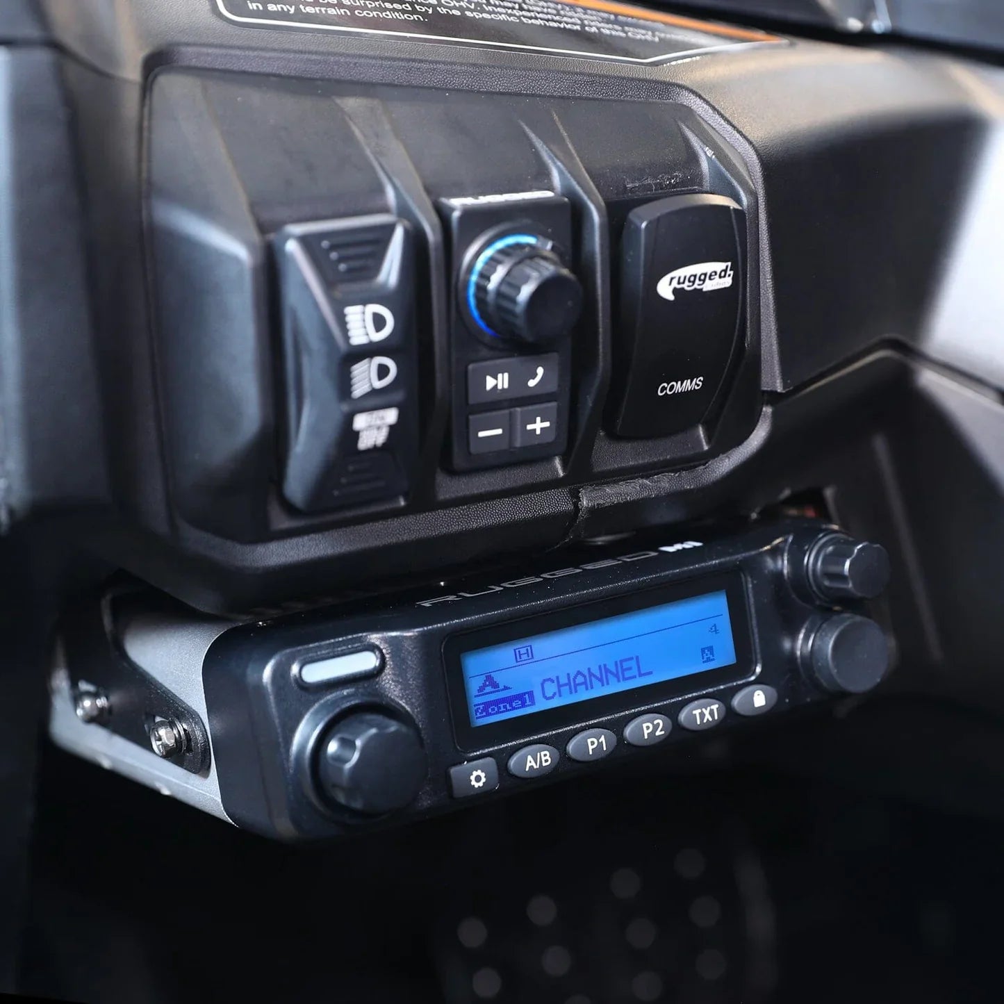 Photo of Rugged Radios - Rugged Radios Can-Am Maverick R Complete Communication Kit with Rocker Switch Intercom and 2-Way Radio by Rugged Radios - Premium Parts and Accessories for UTVs / Side by Sides