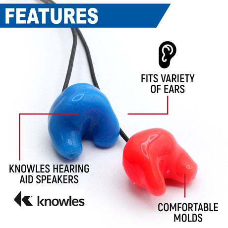 Photo of Challenger Semi-Custom Molded Ear Bud Speakers with 1/8" Plug by Rugged Radios - Premium for UTVs / Side by Sides