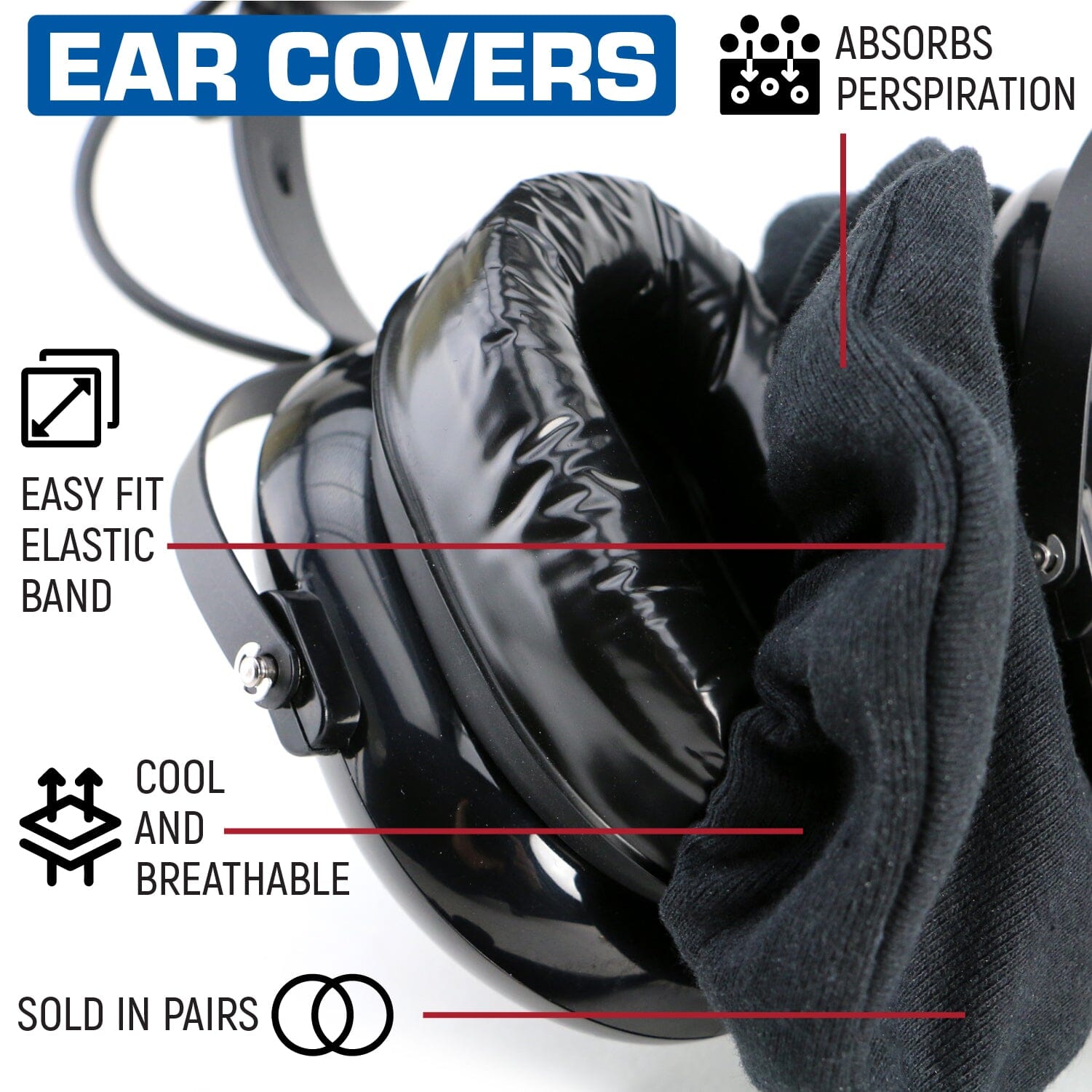 Photo of Cloth Ear Covers for Headsets by Rugged Radios - Premium for UTVs / Side by Sides