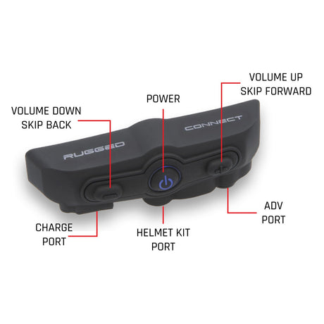 Photo of CONNECT BT2 Bluetooth Headset for Motorcycle Helmet by Rugged Radios - Premium for UTVs / Side by Sides
