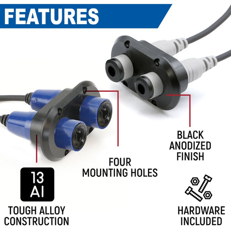 Photo of Dual Headset / Helmet Jack Flush Mount by Rugged Radios - Premium for UTVs / Side by Sides