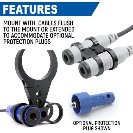 Photo of Dual Headset or Helmet Jack - Bar Mount by Rugged Radios - Premium for UTVs / Side by Sides