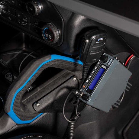 Photo of Ford Bronco Mobile Radio Mount for Center Console Passenger Grab Handle by Rugged Radios - Premium for UTVs / Side by Sides
