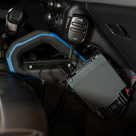 Photo of Ford Bronco Mobile Radio Mount for Center Console Passenger Grab Handle by Rugged Radios - Premium for UTVs / Side by Sides