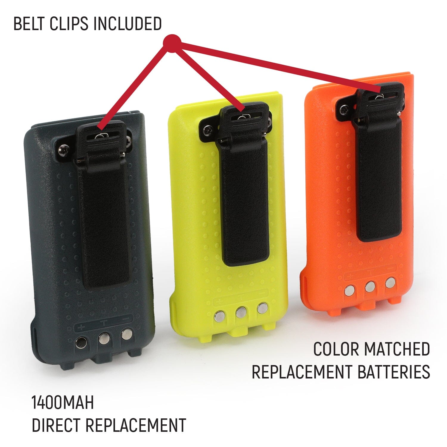 Photo of GMR2 Replacement Battery with 12v Charge Port and Belt Clip by Rugged Radios - Premium for UTVs / Side by Sides