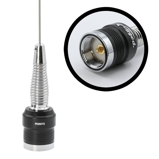 Photo of GMRS and UHF No Ground Plane NGP Tuned Whip Antenna by Rugged Radios - Premium for UTVs / Side by Sides