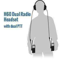 Photo of H60 Dual Radio Behind the Head (BTH) Headset - Black by Rugged Radios - Premium for UTVs / Side by Sides