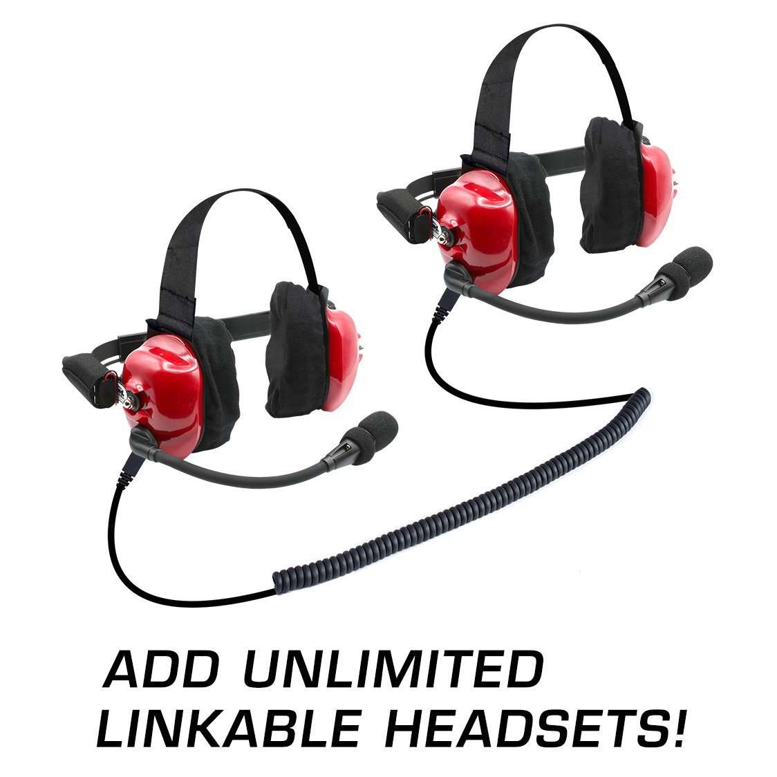 Photo of BUNDLE - H80 Track Talk Linkable Intercom Headset with NITRO BEE XTREME UHF Race Receiver and Carry Bag by Rugged Radios - Premium for UTVs / Side by Sides
