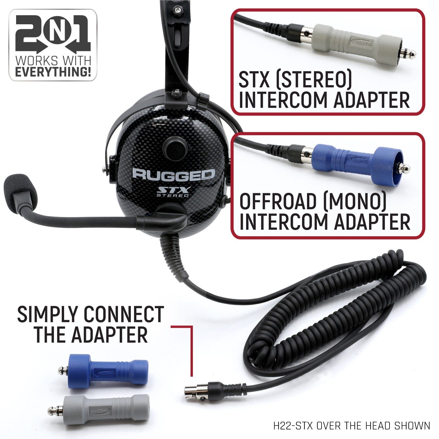 Photo of ULTIMATE Alpha Audio Stereo Headset with Volume Control (OTH and BTH) by Rugged Radios - Premium for UTVs / Side by Sides