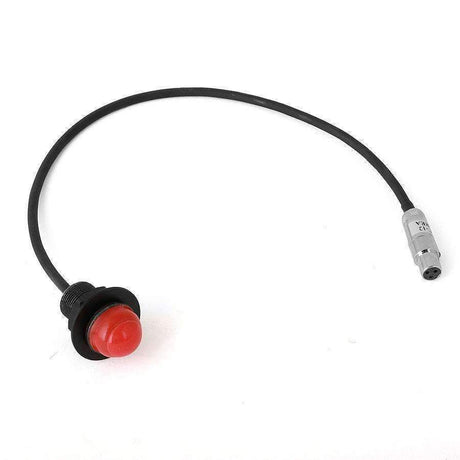 Photo of Hole Mount Push to Talk Cable (PTT) with 12" Straight Cord for Intercoms by Rugged Radios - Premium for UTVs / Side by Sides