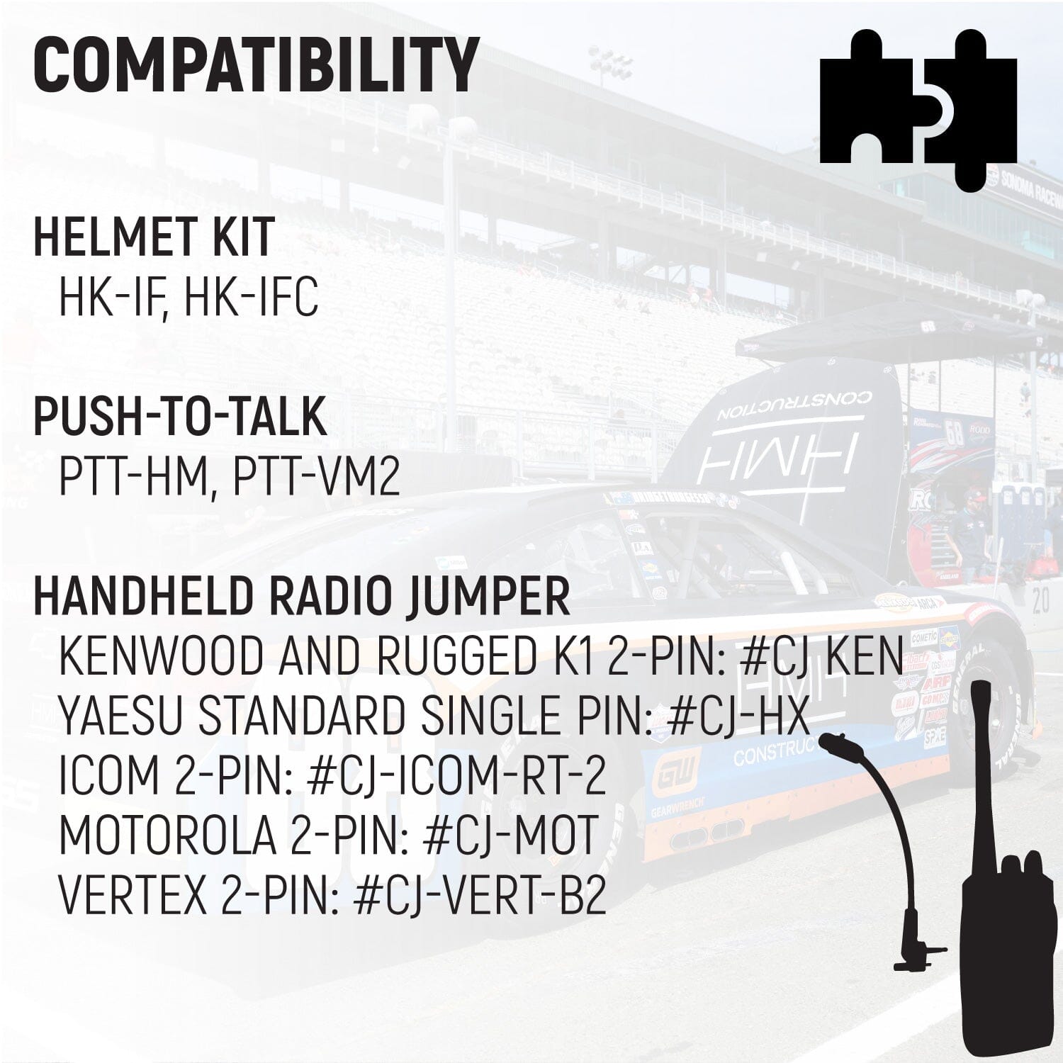 Photo of IMSA 4-Conductor 4C Circle Track Road Race Car Harness by Rugged Radios - Premium for UTVs / Side by Sides
