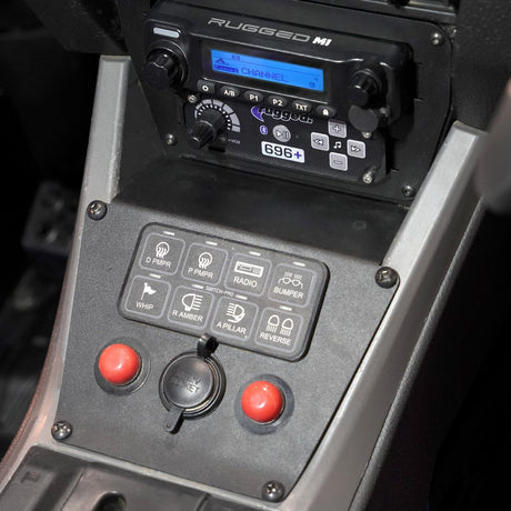 Photo of Lower Accessory Panel for Polaris RZR PRO XP, RZR Turbo R, and RZR PRO R Dash Mount Radio and Intercom by Rugged Radios - Premium for UTVs / Side by Sides