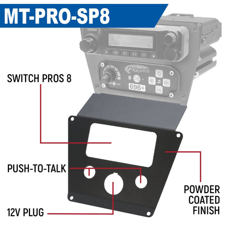 Photo of Lower Accessory Panel for Polaris RZR PRO XP, RZR Turbo R, and RZR PRO R Dash Mount Radio and Intercom by Rugged Radios - Premium for UTVs / Side by Sides