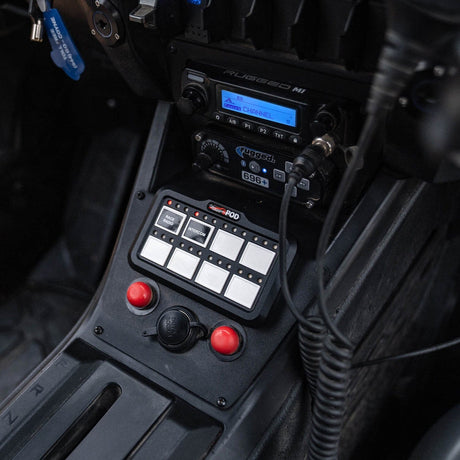 Photo of Lower Accessory Panel for Polaris RZR PRO XP, RZR Turbo R, and RZR PRO R Dash Mount Radio and Intercom by Rugged Radios - Premium for UTVs / Side by Sides