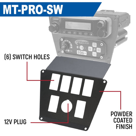 Photo of Lower Accessory Panel for Polaris RZR PRO XP, RZR Turbo R, and RZR PRO R Dash Mount Radio and Intercom by Rugged Radios - Premium for UTVs / Side by Sides