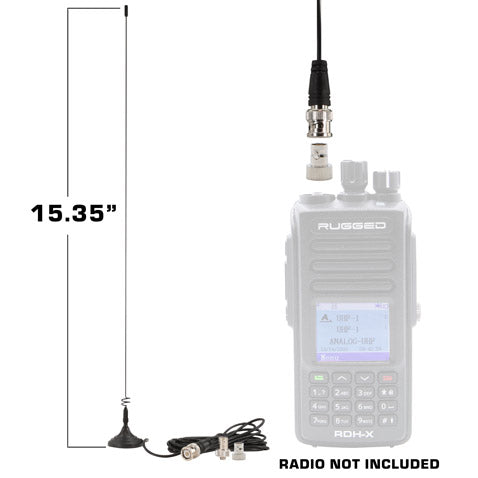Photo of Magnetic Mount Dual Band Antenna for Rugged Handheld Radios R1, RDH-X, V3, RDH-16, RH-5R by Rugged Radios - Premium for UTVs / Side by Sides