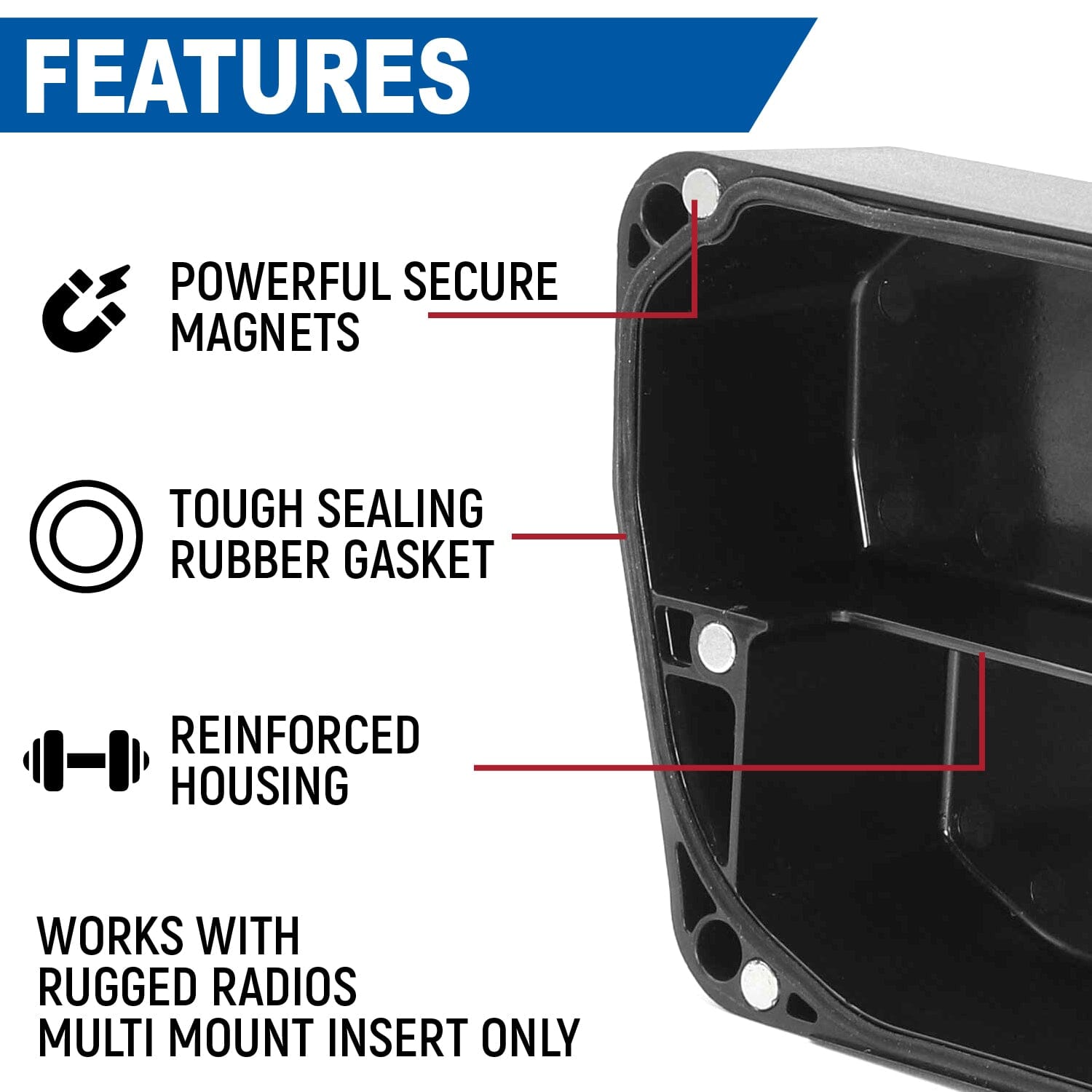 Photo of Magnetic Radio & Intercom Cover for Rugged Radios Multi Mount Insert by Rugged Radios - Premium for UTVs / Side by Sides