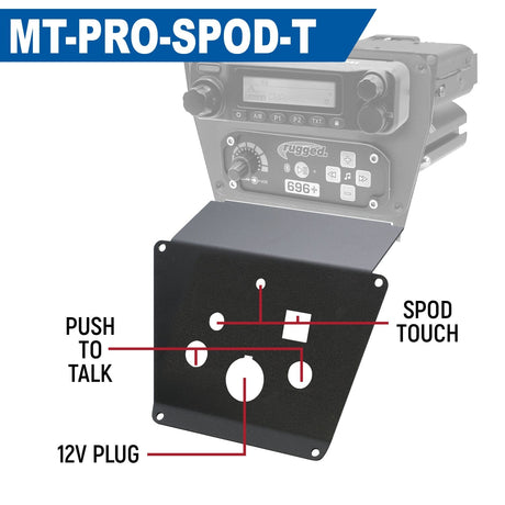 Photo of Lower Accessory Panel for Polaris RZR PRO XP, RZR Turbo R, and RZR PRO R Dash Mount Radio and Intercom by Rugged Radios - Premium for UTVs / Side by Sides