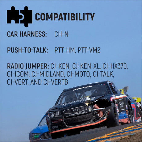 Photo of 3C NASCAR Wired Coil Cord Helmet Kit with Mic and 3.5mm Jack by Rugged Radios - Premium for UTVs / Side by Sides