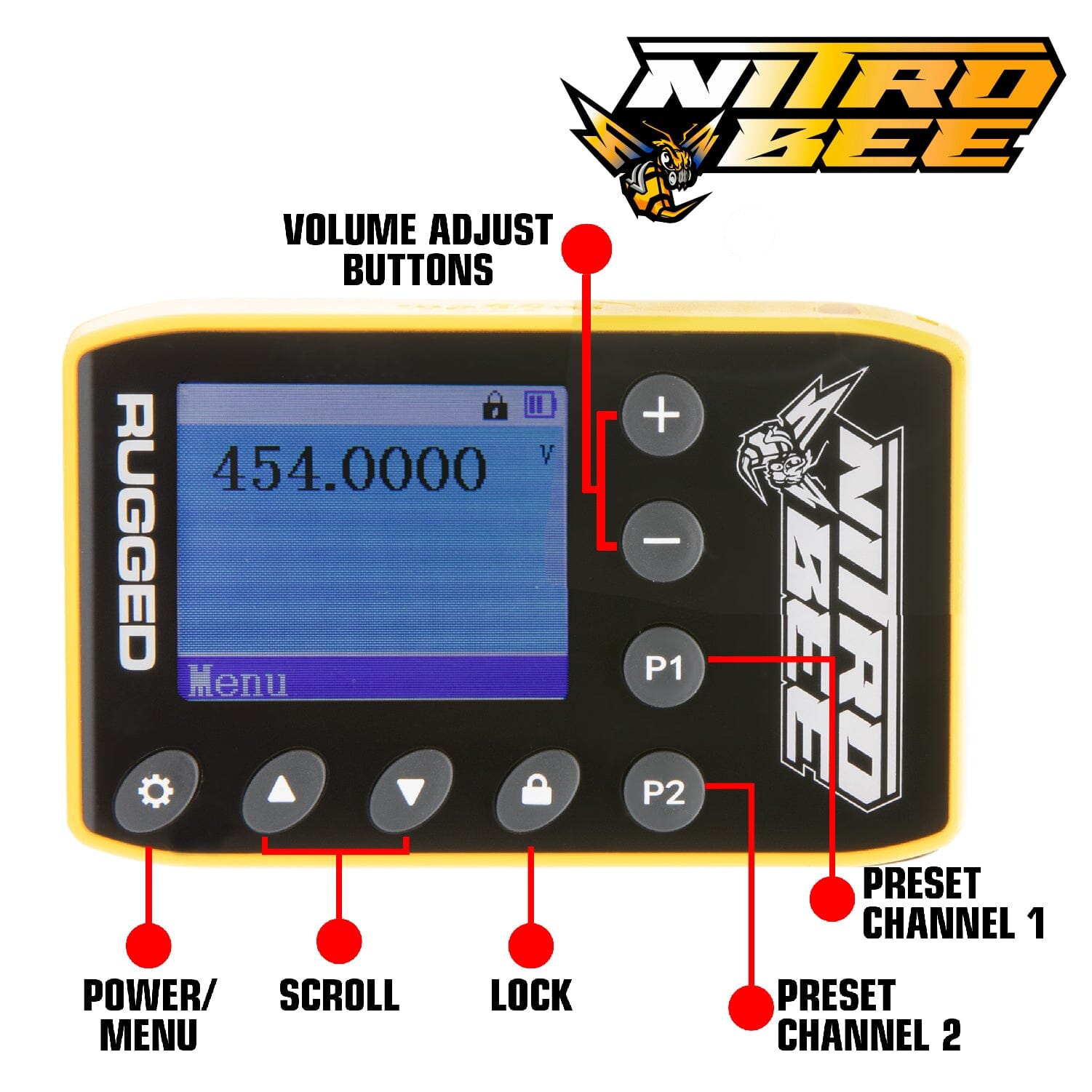 Photo of Rugged Radios Nitro Bee Xtreme UHF Race Receiver by Rugged Radios - Premium for UTVs / Side by Sides