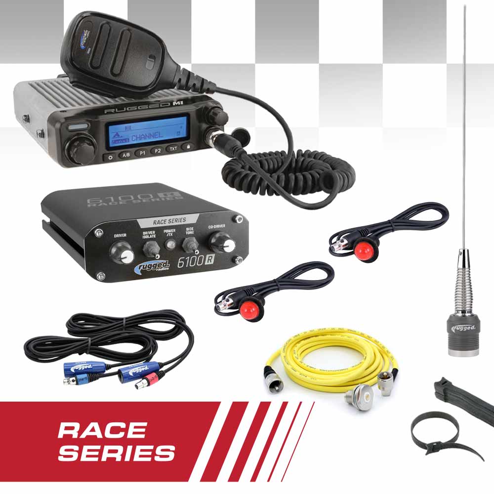 Photo of COMPLETE RACE KIT - Rugged RACE SERIES Communication Kit with M1 Radio and 6100 Intercom by Rugged Radios - Premium for UTVs / Side by Sides