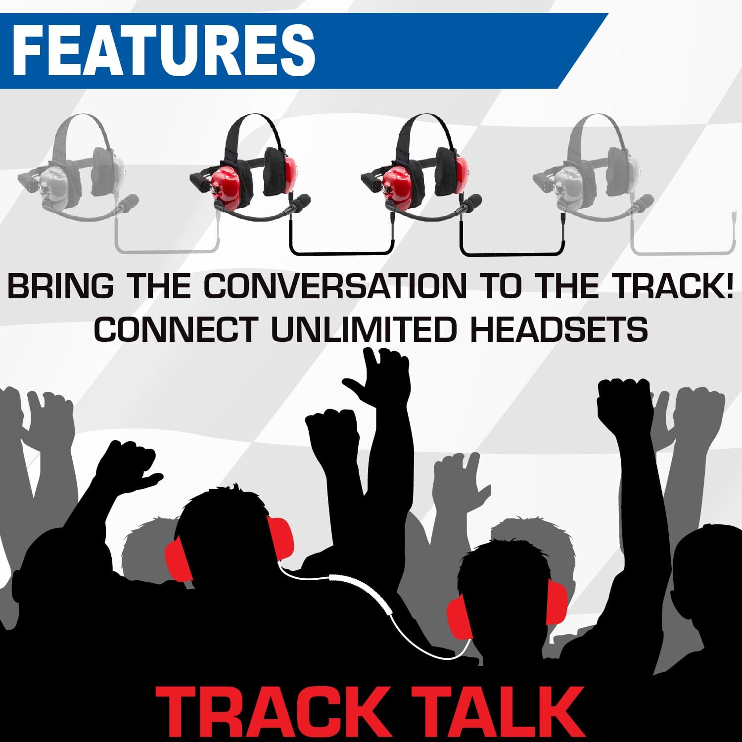 Photo of Rugged Radios PAIR - H80 Track Talk Linkable Intercom Headsets - Bring The Conversation To The Circle Track NASCAR event by Rugged Radios - Premium for UTVs / Side by Sides