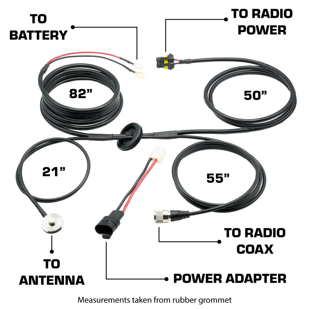 Photo of Power and Antenna Cable Harness for Jeep JT, JL by Rugged Radios - Premium for UTVs / Side by Sides