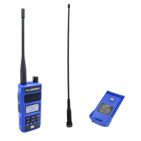 Photo of BUNDLE - Rugged R1 - Handheld Radio with Long Range Antenna and High Capacity Battery by Rugged Radios - Premium for UTVs / Side by Sides